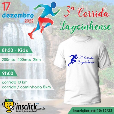 3ª corrida Lagoinhense - Lagoinha - SP - 200m 400m 2km (kids),  corrida 5km e 10km