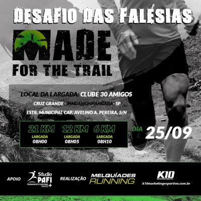 Made For The Trail - Desafio das Falésias - 6km, 12km e 21km - Pindamonhangaba - SP