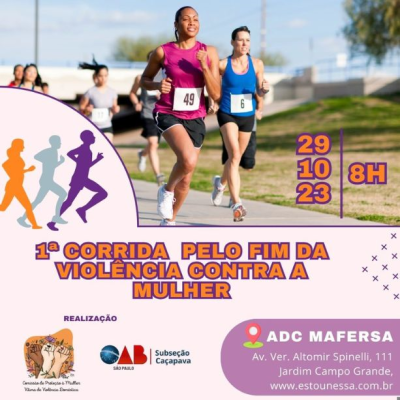 1ª Corrida Pelo Fim da Violência Contra a Mulher - Caçapava / SP - Corrida 5km e Caminhada 3km - 2023